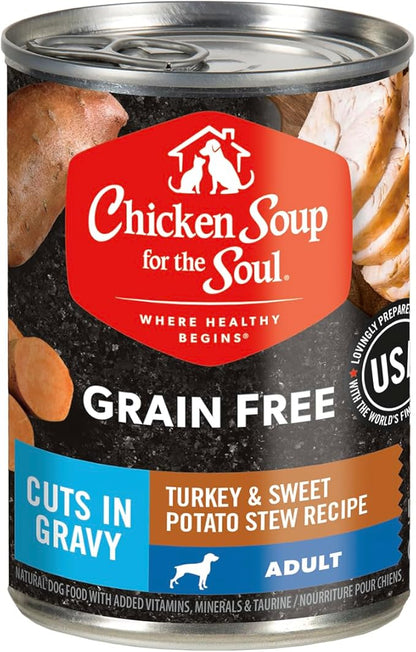 Chicken Soup for the Soul Grain Free Wet Dog Food, Turkey & Sweet Potato Stew Recipe, 13 Ounce Can (Pack of 12)
