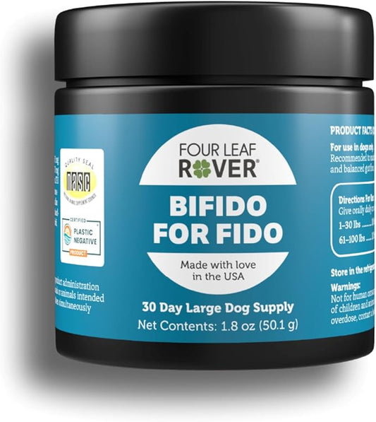 Bifido for Fido - Multi-Strain Dog Probiotics and Prebiotics for Immune Support - 50 Billion CFUs - 22 to 120 Day Supply, Depending on Dog’s Weight - Vet Formulated - for All Breeds