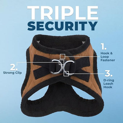 Voyager Step-In Plush Dog Harness – Soft Plush, Step In Vest Harness for Small and Medium Dogs by Best Pet Supplies - Harness (Beige Plush), L (Chest: 18 - 20.5")