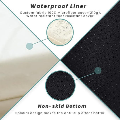 Laifug Orthopedic Memory Foam Dog Bed with Durable Water Proof Liner and Removable Washable Cover (Large (46"x28"x8"), Denim Blue)