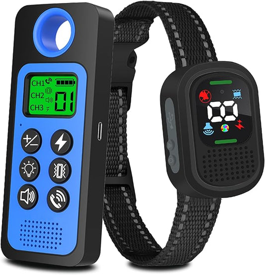 Dog Shock Collar for Dog Training & Behavior Aid, Up to 3300FT Remote Range Training Collar with 4 Training Modes, Voice Call | Vibration(1-10) | Beep(1-10) | Safe Shock(1-10)