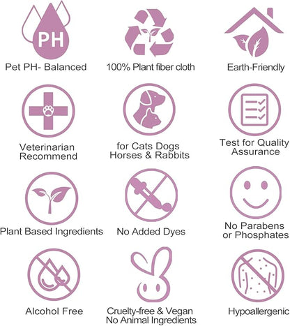 DR.EASY Pet Wipes for Dogs and Cats, Cleans Ears, Face, Butt, Body and Eye Area – Convenient, Ideal for Home or Travel (Lavender-4)