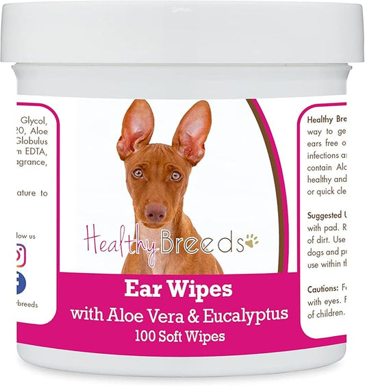 Healthy Breeds Cirnechi dell'Etna Ear Cleaning Wipes with Aloe & Eucalyptus for Dogs 100 Count