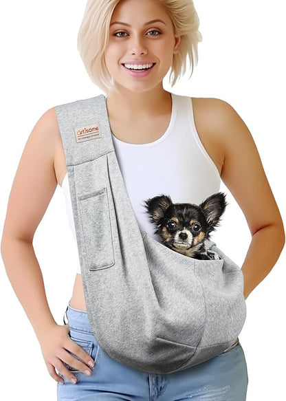 Dog Carrier Sling - Stylish and Convenient - Comfortable Dog Purse for Traveling - Secure Bag for On-The-Go Pet Parents - Perfect for Small Dogs - Fashionable and Functional - stay Hands-Free