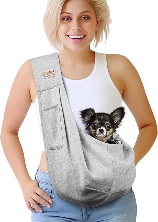 Dog Carrier Sling - Stylish and Convenient - Comfortable Dog Purse for Traveling - Secure Bag for On-The-Go Pet Parents - Perfect for Small Dogs - Fashionable and Functional - stay Hands-Free