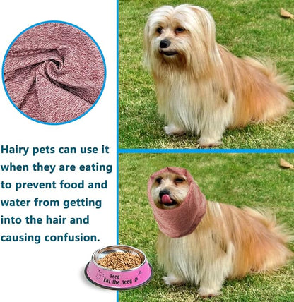 Quiet Ears for Dogs, No Flap Ear Wraps for Anxiety Relief& Calming Dogs, Dog Snood for Noise Protection Grooming, Neck and Ear Warm Ear Muffs for Cats&Dogs,Pink L
