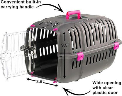 Ferplast Jet Pet Carrier: Value Dog Carrier Suitable for Toy Dog Breeds & Small Cats, Assembled Dimensions: 12.6L x 18.5W x 11.42H inches, Fuchsia