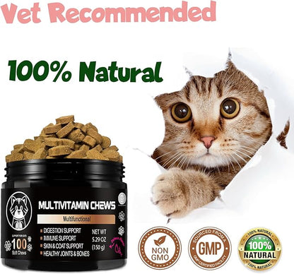 Cat supplements - Lysine for Cats - Cat Supplements & Vitamins- Cat Immune Support, Digestive Support - Sneezing Relief - Lysine Cat Treats - Cat vitamins for indoor cats - Cat health supplies