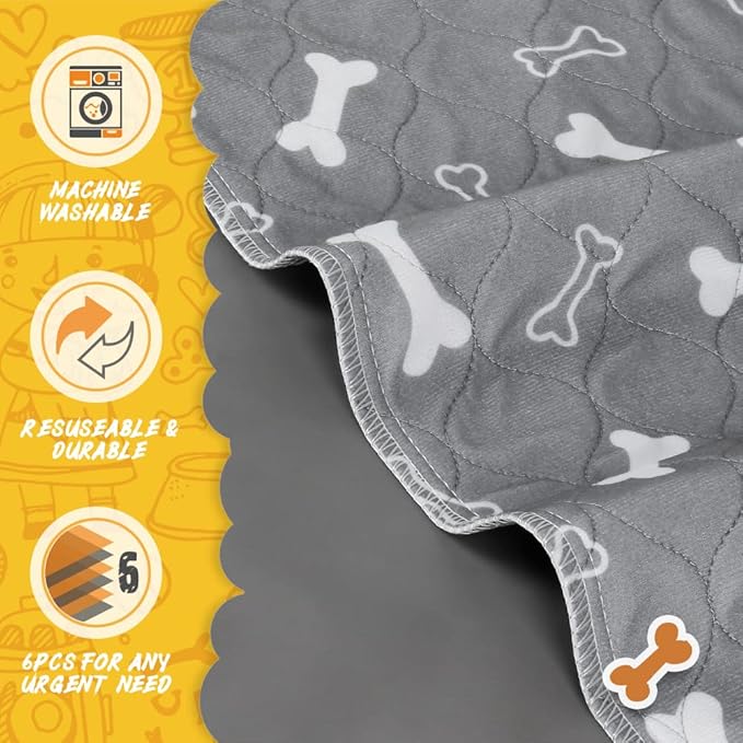 2pack Washable Pee Pads for Dogs, 41×36 Inch Reusable Dog Pads, Non Slip Puppy Pads with Urine Absorption, Reusable Puppy Pads for Whelping, Potty, Training, Playpen