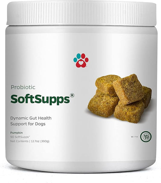 Pet Parents® Probiotic SoftSupps® Digestive Enzymes for Dogs, Probiotics for Dogs with Pumpkin for Dogs & Dog Digestive Enzymes, Anti Diarrhea for Dogs, 90ct Canine Probiotic Chews for Dogs