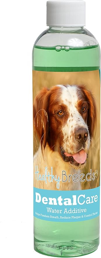 Healthy Breeds Dog Dental Care Water Additive for Irish Red and White Setter - Helps Freshen Breath, Reduce Plaque & Control Tartar - Mint Flavor - 8 oz