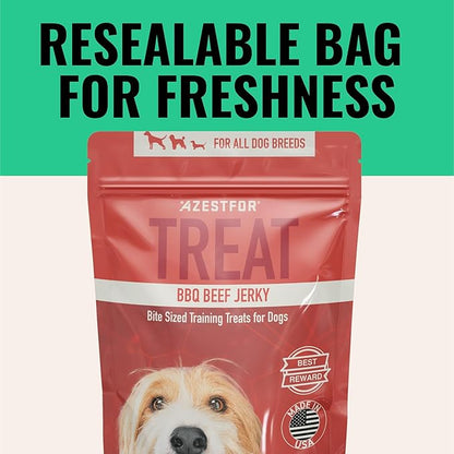 Soft Chews Bite Size Training Treats Made in USA, 1lb Slow Roasted BBQ Beef Jerky for Small, Medium & Large Dogs & Puppies Ideal Reward 90% American Meat