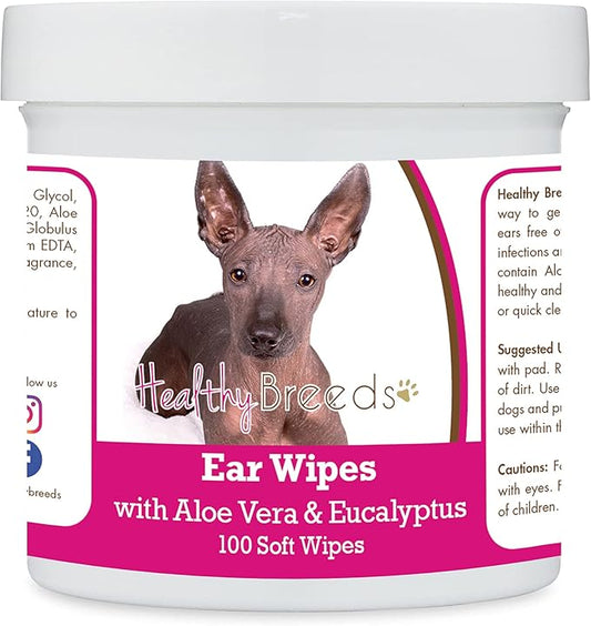 Healthy Breeds Xoloitzcuintli Ear Cleaning Wipes with Aloe & Eucalyptus for Dogs 100 Count