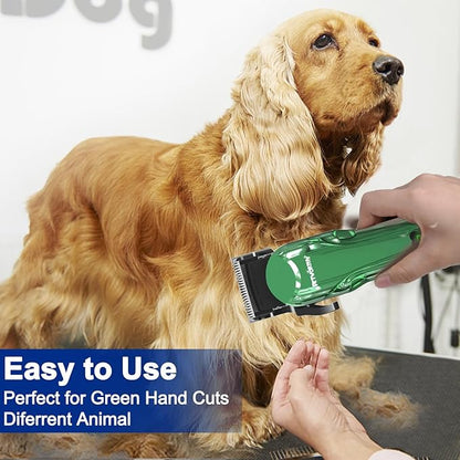 Dog Clippers for Grooming - Dog Grooming Kit for Heavy Thick Hair Coats Low Noise Dogs Shaver Clippers with Cloth Upgraded Professional Rechargeable Cordless Electric Quiet Plating Clippers