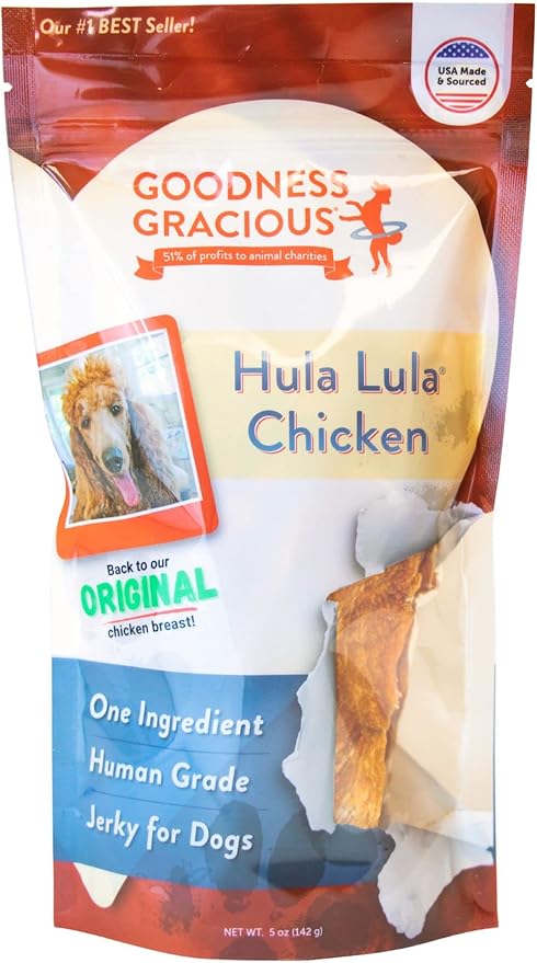 GOODNESS GRACIOUS Hula Lula Chicken Jerky Dog Treats, 5 OZ