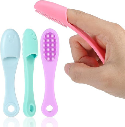 4 Pack Dog Finger Toothbrush, Dog Toothbrush Kit Surround Bristles for Easy Teeth Cleaning, Food Grade Silicone Dog Finger Toothbrush Fits Most Fingers, Toothbrush for Dogs & Cats Dental Care