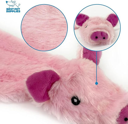 Best Pet Supplies Stuffing Free Squeaky Dog Toys for Small Dogs, Medium Dogs, and Large Dogs, Durable, Best Dog Chew Toy for Teething Puppy, Indoor Play - Wild Duck, Pig, Small