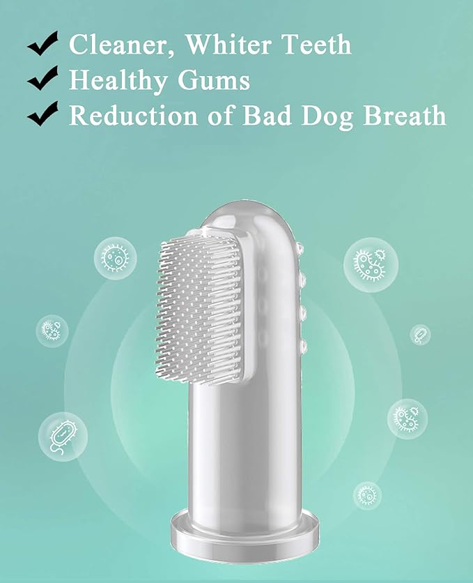 Dog Toothbrush for Dog Teeth Cleaning, Soft Silicone Finger Toothbrush for Dogs, Comfortable, No Damage to Gums, Natural, EP, Used as Cat Toothbrush and All Pet as Well(6PCS)