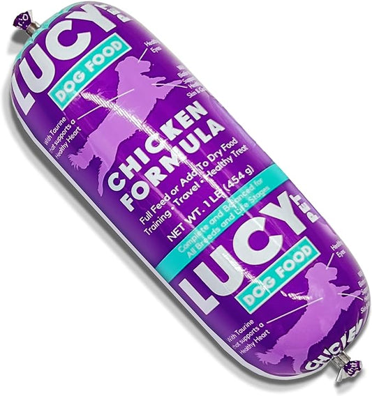 Lucy Pet Products Chicken Formula Dog Food Roll 1 lb, Meaty, Semi-Moist Dog Food (100600073)