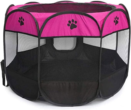 Portable Pet Playpen, Dog Playpen Foldable Pet Exercise Kennel Pen Tents Dog House Playground for Cat/Puppy Dog Indoor Outdoor Travel Use
