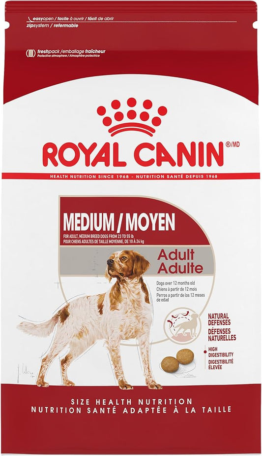 Royal Canin Medium Breed Adult Dry Dog Food, 17 lb bag