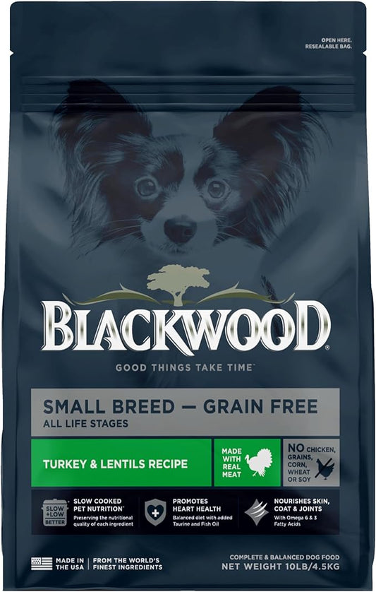 Blackwood Grain Free Small Breed All Life Stages Turkey & Lentils Recipe, 10 lb. bag