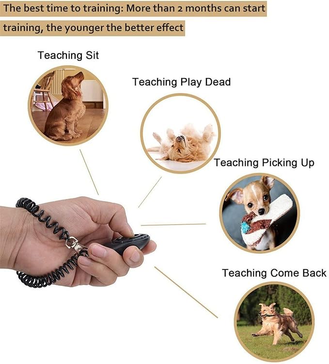 3 Pack Dog Training Clicker with Wrist Strap, Pet Clicker for Dog Clicker for Training Puppy Clicker Trainer, Pet Training Clicker for Cats Puppy Bird Horse Animal