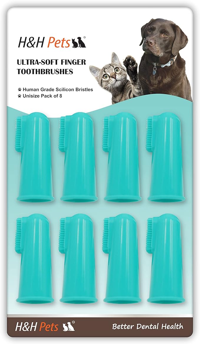 H&H Pets Dog Toothbrushes and Toothpaste Best Professional Cat & Dog Finger Toothbrush, Dog Toothpaste Series with Many Size Options