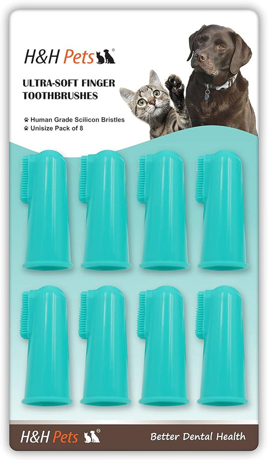 H&H Pets Dog Toothbrushes and Toothpaste Best Professional Cat & Dog Finger Toothbrush, Dog Toothpaste Series with Many Size Options