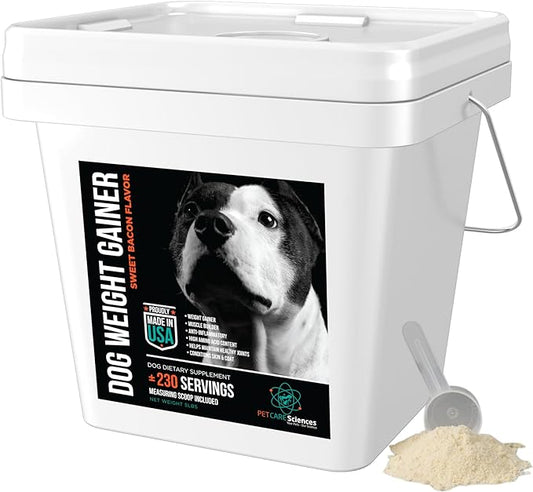 PET CARE Science 5 lbs Servings of Dog Weight Gainer - Weight Gain Supplements for Dogs - Canine and Dog Muscle Builder - Dog Protein Powder - High Calorie Dog Food Supplement
