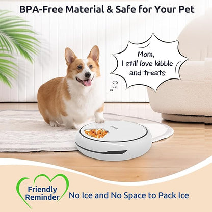 ORSDA Automatic Cat Feeder Wet Food/Dry Food, 5 Meal Timed Pet Feeder with Timer Programmable & Voice Recorder, Dual Power Supply Auto Feeder for Cats/Small Dogs