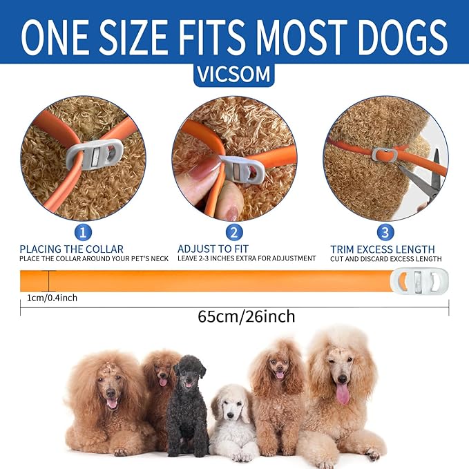 4 Pack Flea Collar for Dogs, Dog Flea and Tick Collar 8 Months Flea and Tick Prevention for Dog, Waterproof Adjustable Puppy Collar Natural Tick and Flea Collars for Small Medium Large Dogs, Orange