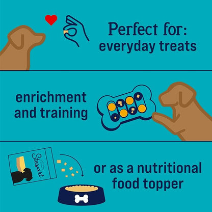 Stewart Freeze Dried Dog Treats, Chicken Breast, 3 oz, Grain Free & Gluten Free, Resealable Tub, Single Ingredient, training treat in Beef Liver, Salmon, Chicken Liver & Chicken Breast 4, 14, 21 oz