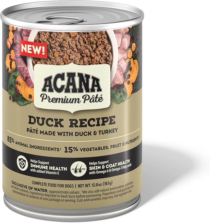ACANA PREMIUM PATE™ Wet Dog Food, Duck Recipe, 12.8oz Can (Case of 12)