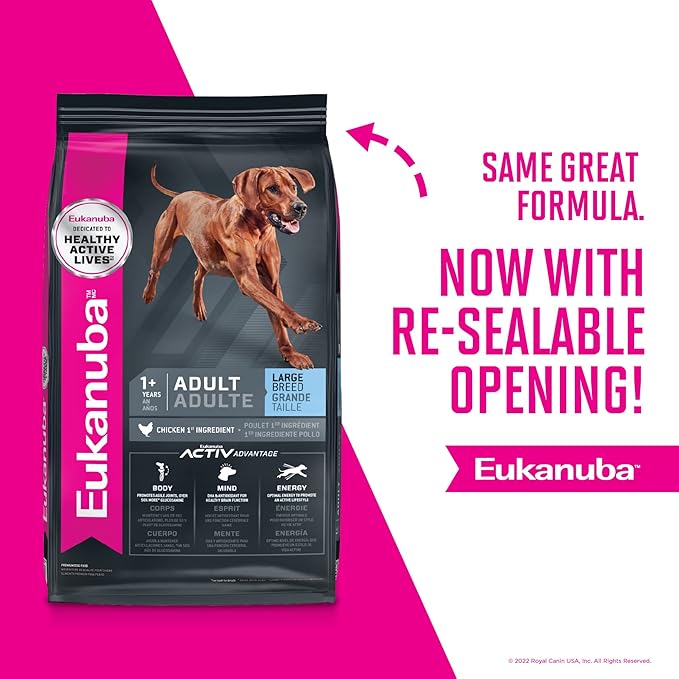Eukanuba Adult Large Breed Dog Food Dry, Dry Dog Food with Protein, DHA and Vitamins, 30 lb Bag