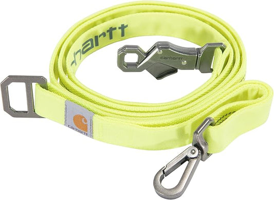Carhartt Pet Durable Nylon Duck Leashes for Dogs, Reflective Stitching for Visibility, Brite Lime, Small