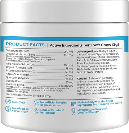 Shed Defender All Natural Allergy Relief & Probiotics Soft Chew Supplements for Dogs - Veterinarian Formulated Anti Itch & Hot Spots Omega 3 Fish Oil, Colostrum - 90 ct.