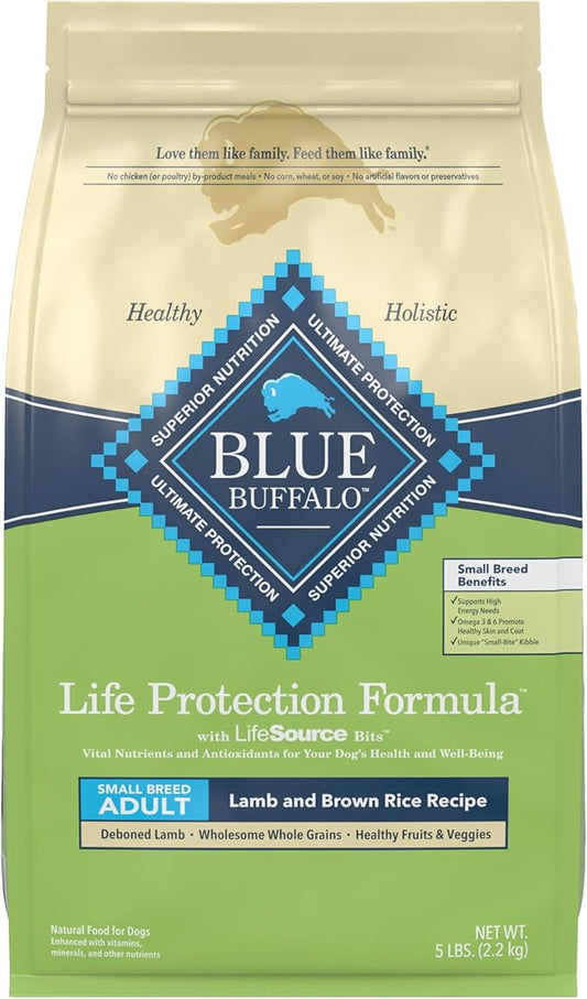 Blue Buffalo Life Protection Formula Natural Adult Small Breed Dry Dog Food, Lamb and Brown Rice 5-lb Trial Size Bag
