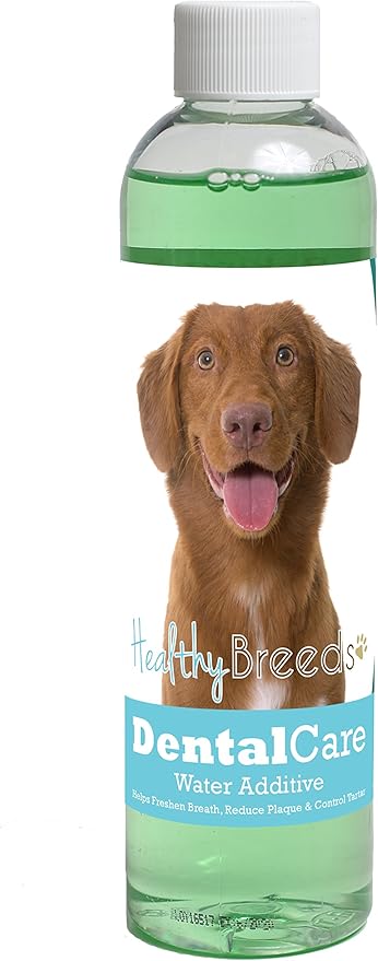 Healthy Breeds Dog Dental Care Water Additive for Nova Scotia Duck Tolling Retriever - Helps Freshen Breath, Reduce Plaque & Control Tartar - Mint Flavor - 8 oz
