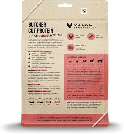 Vital Essentials Freeze Dried Raw Dog Food, Chicken Nibs Entree, 14 oz