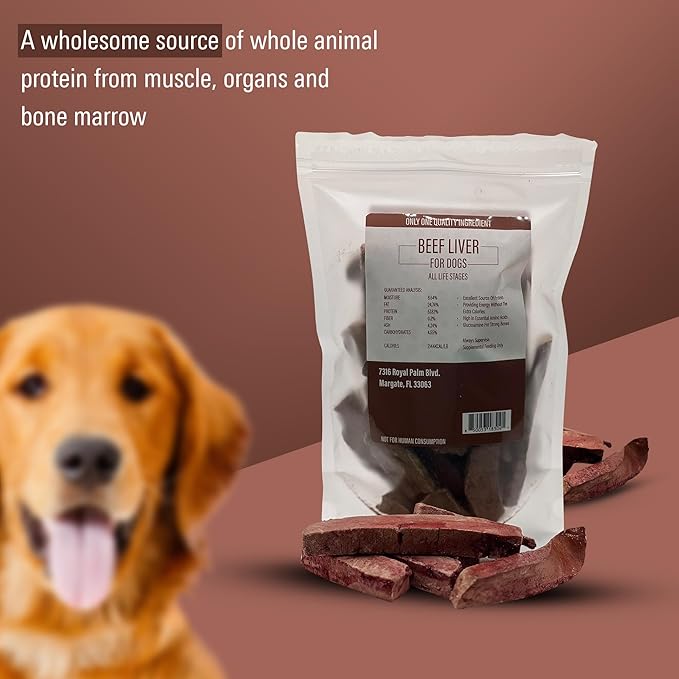 Beef Liver Treats for Dogs & Cats - Single Ingredient, Freeze Dried, Healthy & Raw Treats for Pets - Rich in Protein, Amino Acids & Glucosamine - Promotes Healthy Bones & Digestion