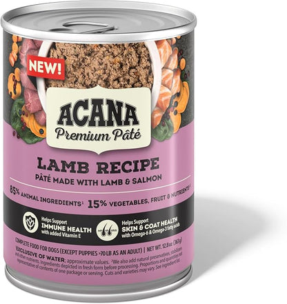 ACANA PREMIUM PATE Wet Dog Food, Lamb Recipe, 12.8oz (Case of 12)