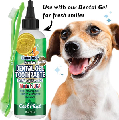 Bodhi Dog Dual-Headed Long Dog & Cat Toothbrush | Puppy Toothbrush with Soft Bristles for Pet Dental Care | Easy Teeth Cleaning Dog Toothbrush, 100 Count