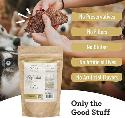Farm Hounds Premium Pork Jerky for Dogs, 100% Made from Humanely-Raised Pork, Dog Jerky Treats, Healthy Delicious Dog Trainer Dehydrated Pork Jerky Tenders, Made in USA