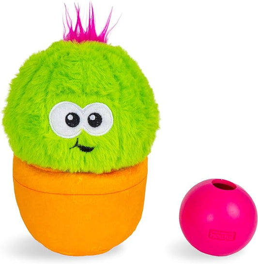 Outward Hound Nina Ottosson Snack Palz Interactive Plush Dog Puzzle with Treat Ball, Dog Enrichment Toys, Stuffable Dog Toy, Plush, Cactus, Green