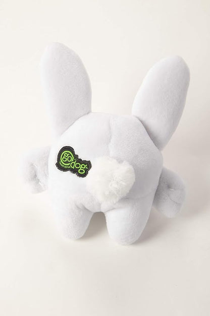 goDog Big Nose Bunny Squeaky Plush Dog Toy, Chew Guard Technology - White, Small