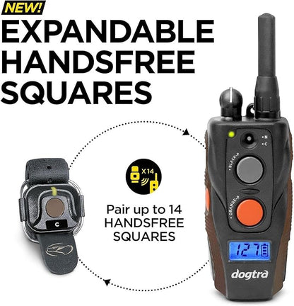 Dogtra 1902S HANDSFREE PLUS Boost and Lock, Remote Dog Training E-Collar, HANDSFREE SQUARE, 3/4-Mile Range, Rechargeable, Waterproof, High-Output, 2 Dog System, eCollar for Medium, Large Dogs