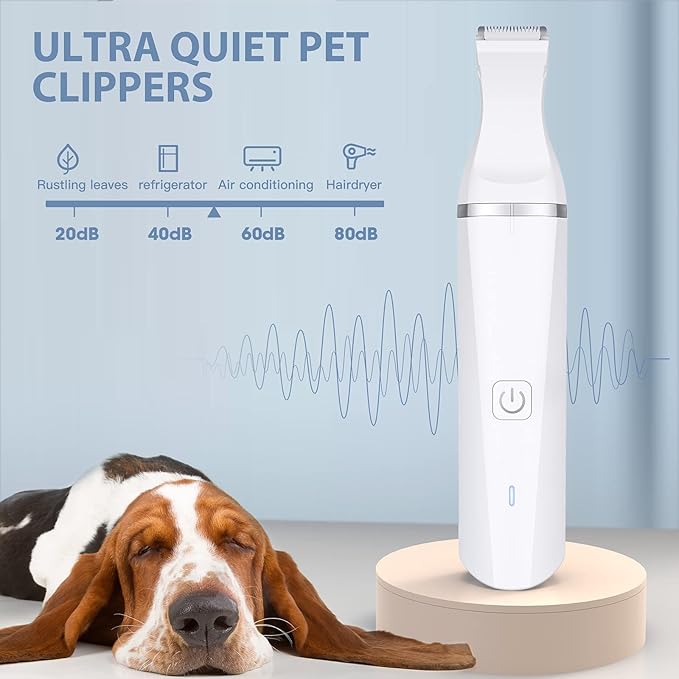 oneisall Dog Clippers for Grooming, Cordless Dog Paw Trimmers with Double Blades, Low Noise Dog Clippers for Trimming Hair Around Paws, Eyes, Ears, Face, Rump