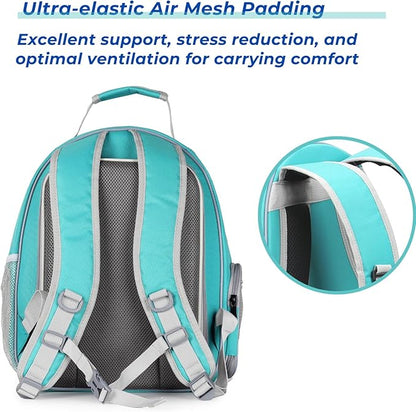 LOLLIMEOW Pet Carrier Backpack, Bubble Backpack Carrier, Cats and Puppies,Airline-Approved, Designed for Travel, Hiking, Walking & Outdoor Use (Square Expandable-Green)