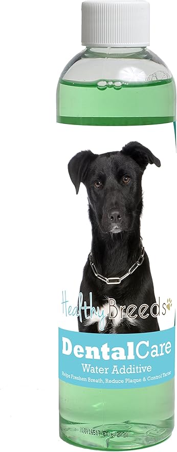 Healthy Breeds Dog Dental Care Water Additive for Mutt - Helps Freshen Breath, Reduce Plaque & Control Tartar - Mint Flavor - 8 oz